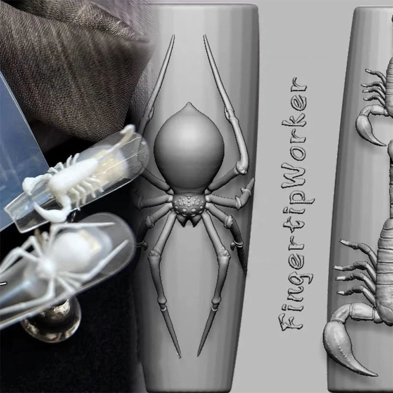 3D Spider Scorpion Silicone DIY Dark Punk Soft Stamping Plates Qme