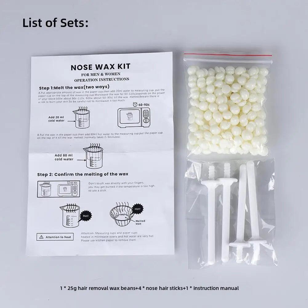 Portable Nose Wax Kit Painless Ear Nose Hair Removal Wax Kit Sticks Nail Wax Cleaning Nose Beauty 25g/50g For Men And Women Qme