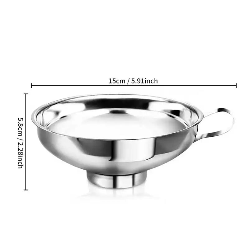 1.49" & 2.12" Funnel Tube Mason Jar Funnel with Handle Stainless Steel Canning Funnel Regular and Wide Mouth Jars Qme Big Size