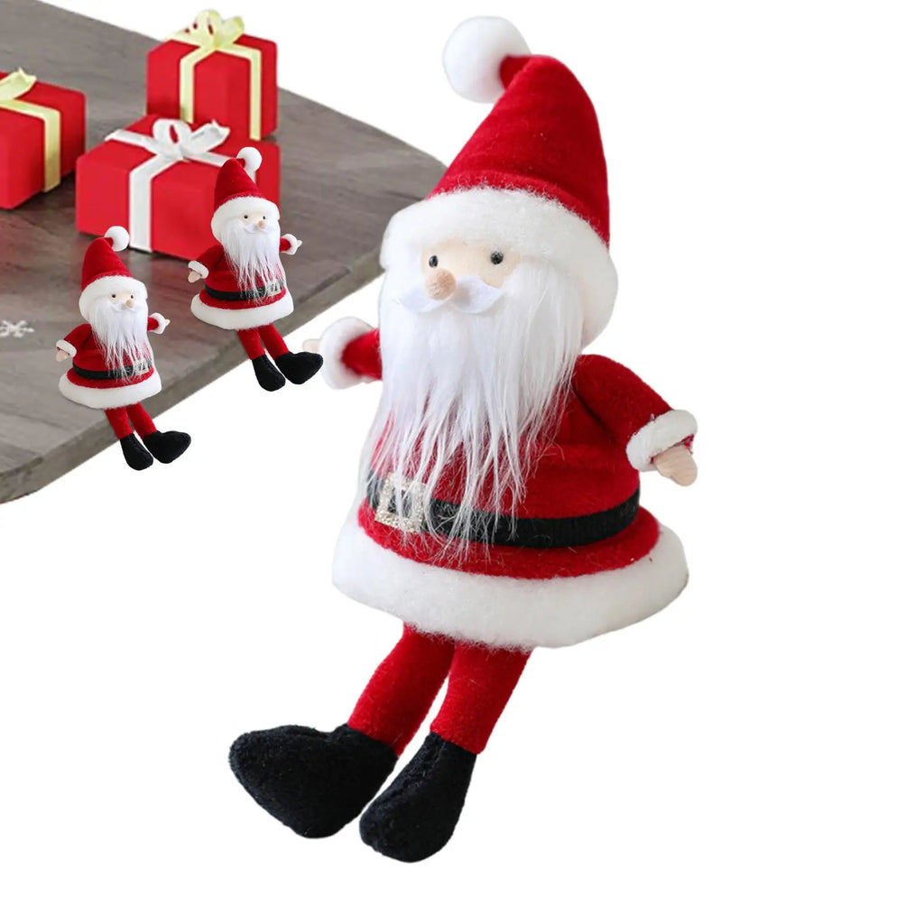 1pcs cartoon Santa Doll Soft Christmas Santa Claus Sitting Plush Ornament Decoration For Car Shelf Home Living Room Indoor Qme