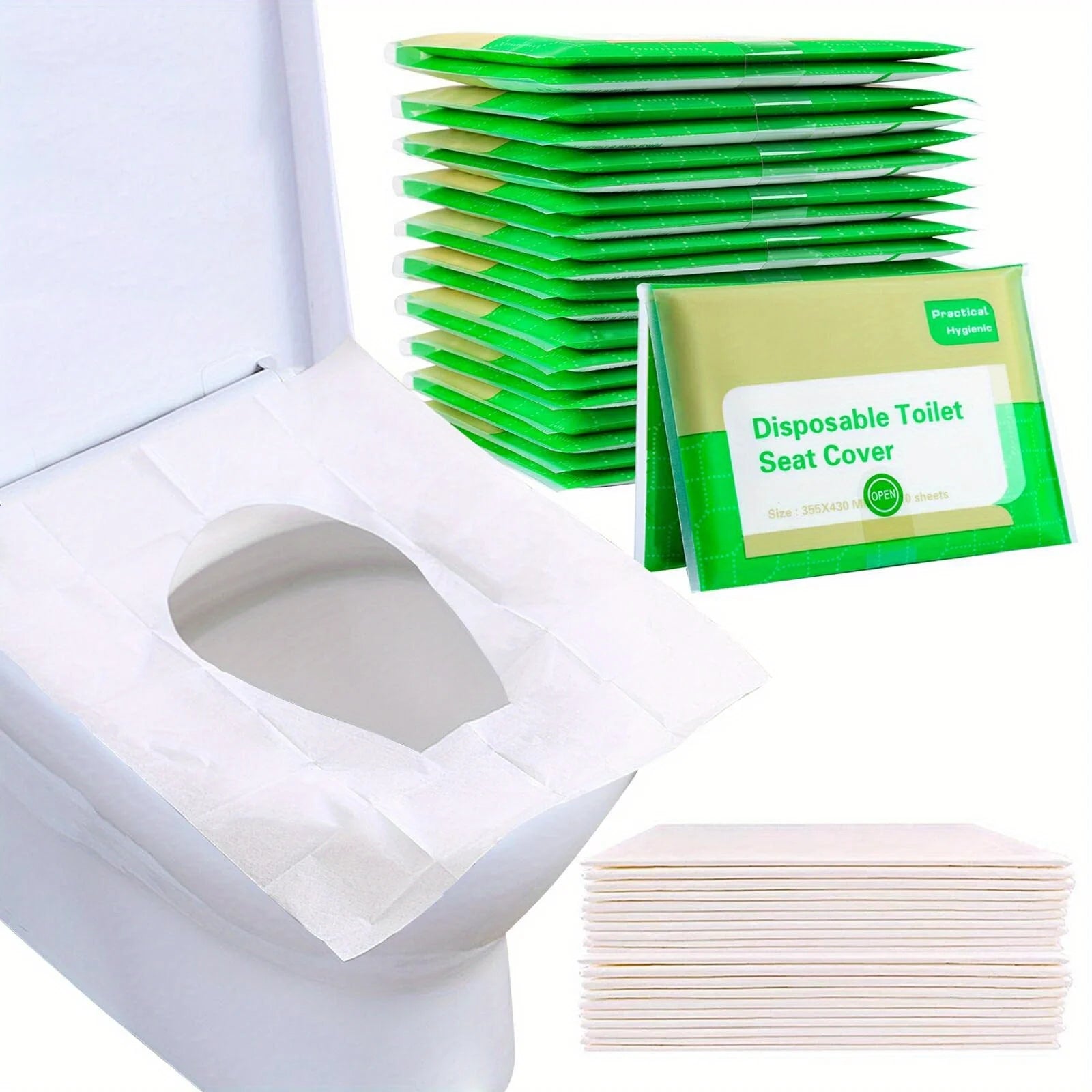 10pcs/pack Disposable Toilet Seat Covers, Soft Non-Woven Fabric, Flushable Bathroom Accessories for Airplane, Road Trips Qme