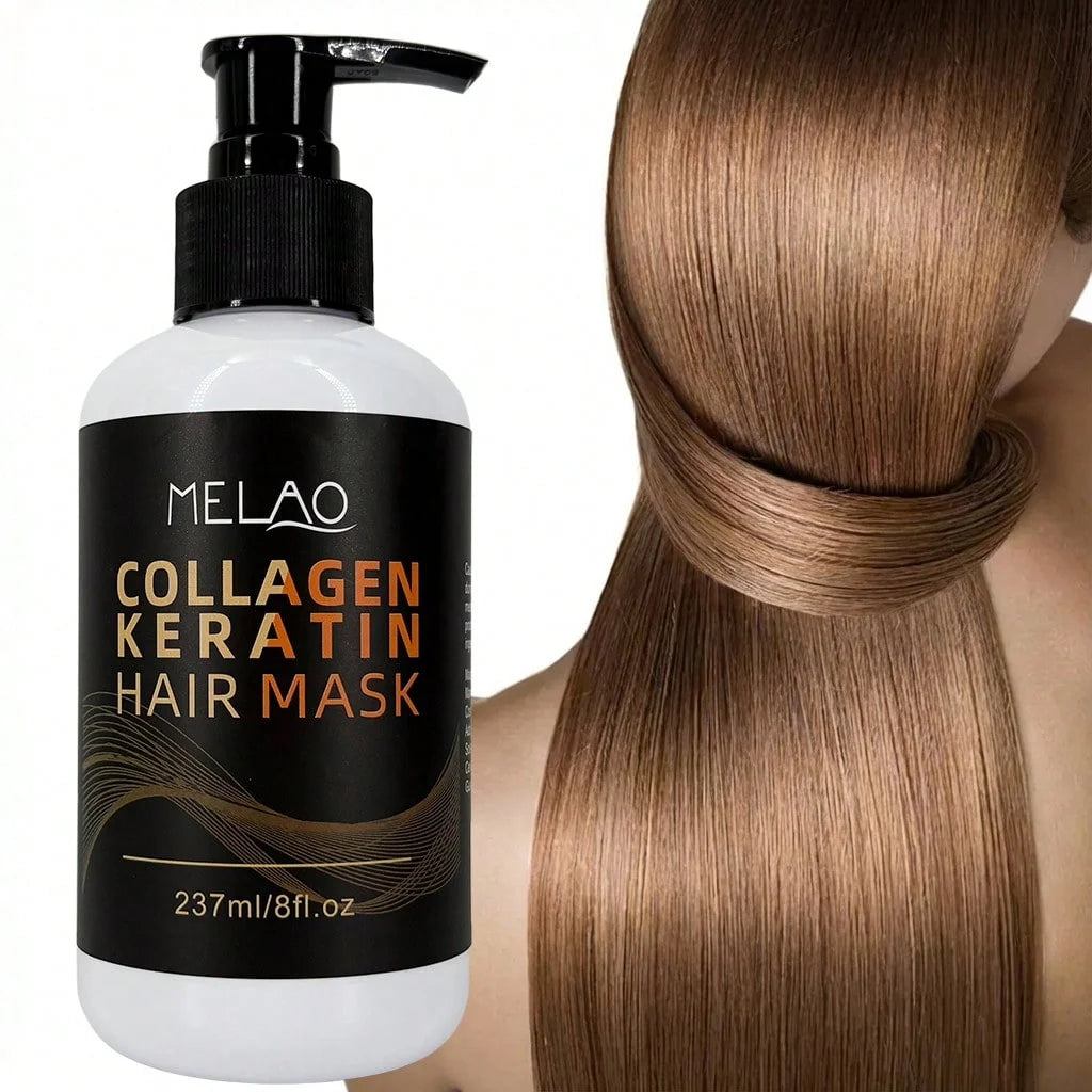 MELAO Collagen & Keratin Hair Mask - Intensive Repair for Damaged & Brittle Hair to Reduce Breakage, Restore Brilliant Shine Qme
