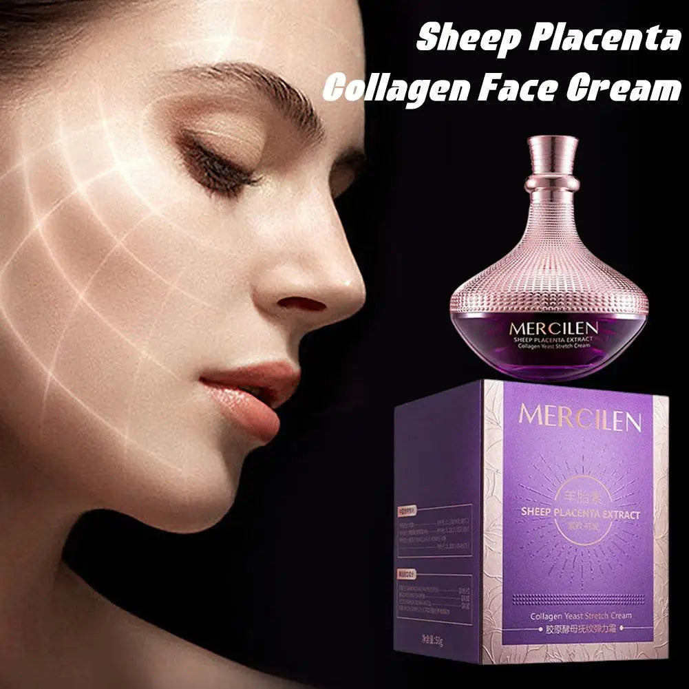 Collagen Facial Cream Sheep Placenta Yeast Elastic Moisturizing Qme