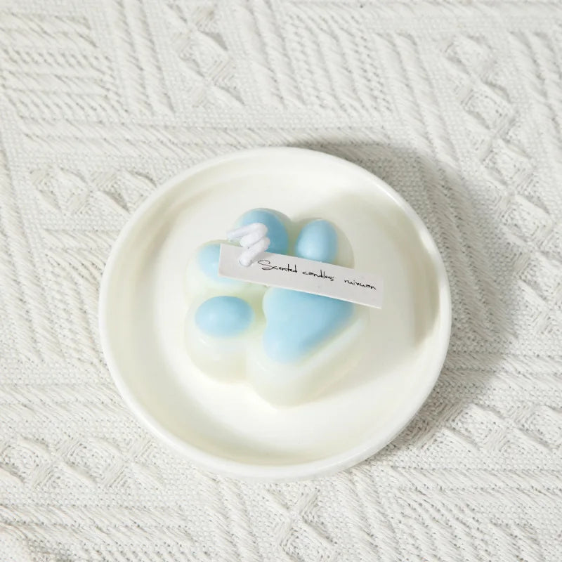 Lovely Cat Paw Fragrance Candle Artisan Aroma Room Decor Birthday Qme blue