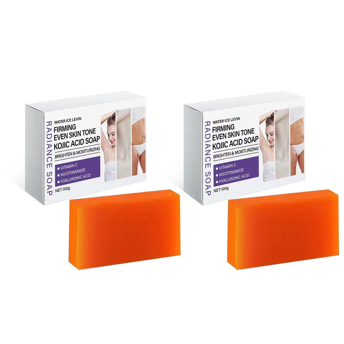 Radiance Kojic Acid Soap with Vitamin C & Niacinamide - Brightening, Firming & Even Skin Tone Bar for Glowing Skin Qme Shea Butter 100g