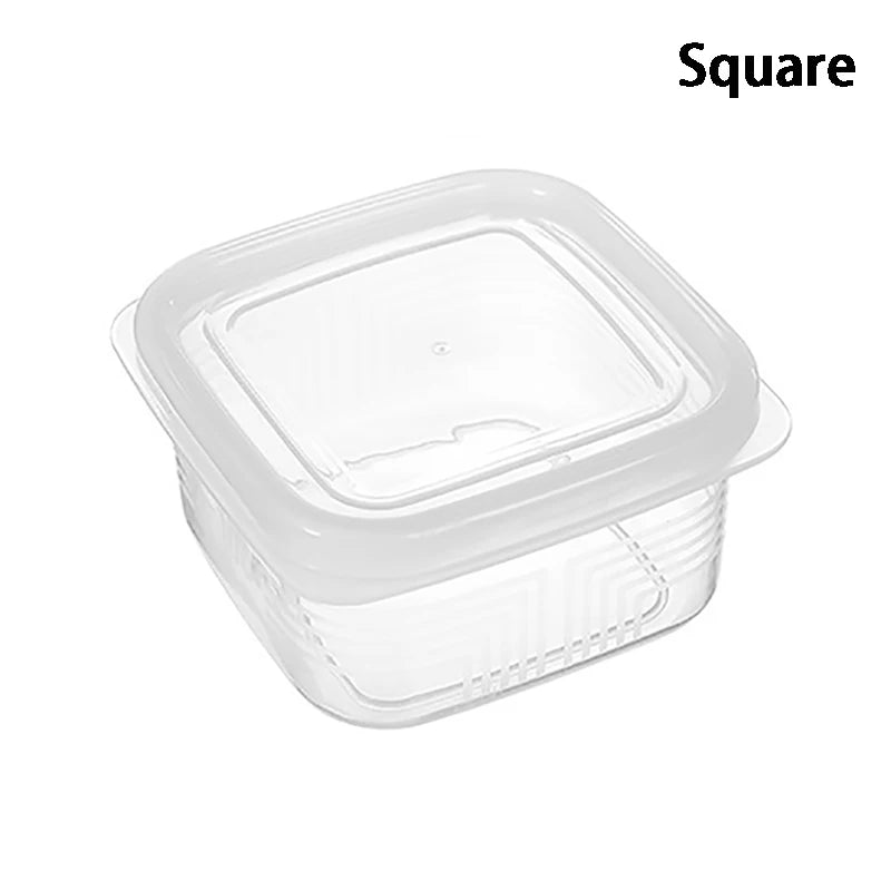 Fresh-keeping Organizer Box Transparent Cheese Container Kitchen Qme Square