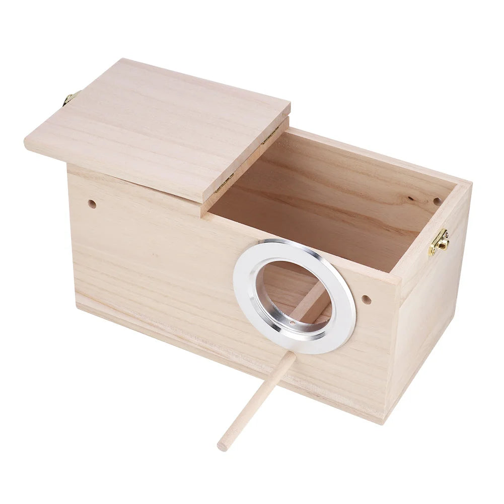 Wooden Bird Breeding Box Parrot Nesting House 13x13x24.5cm for Budgie Cockatiel Lovebird Cage Accessories Nesting Cage Qme