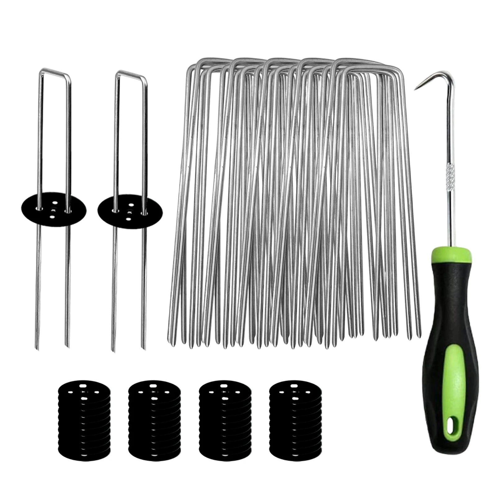 U-Shaped Garden Nails Heavy Duty Stake Lawn Galvanized Landscape Nail for Fixing Water Pipe Turf Barrier Ground Nail Qme D