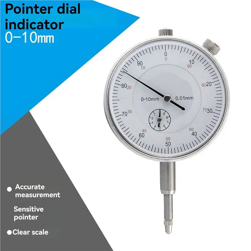 A02F-2X Dial Indicator Micrometer Hour Type Indicator Precision Comparator Measuring Clock Indicator Measuring Instrument Qme