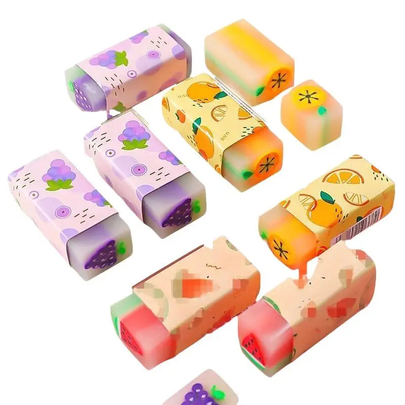 Back School Supplies Cute Fruit Jelly Erasers Fun Animal Shaped Qme