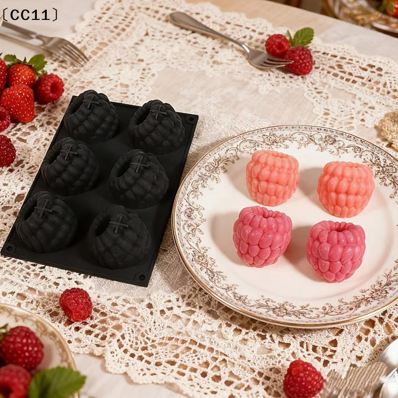 6 Cavity Raspberry Mousse Cake Baking Mold Fruit Shaped Dessert Qme