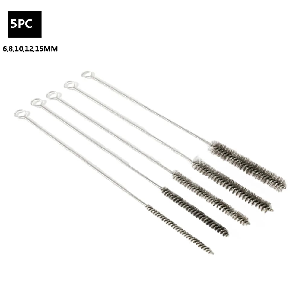 5/10pcs Cleaning Brushes Stainless Steels Brass Cylinder Wire Tube Pipe Cleaning Brushs For Power Drill Descaling Rust Removal Qme 5pc Stainless Steel