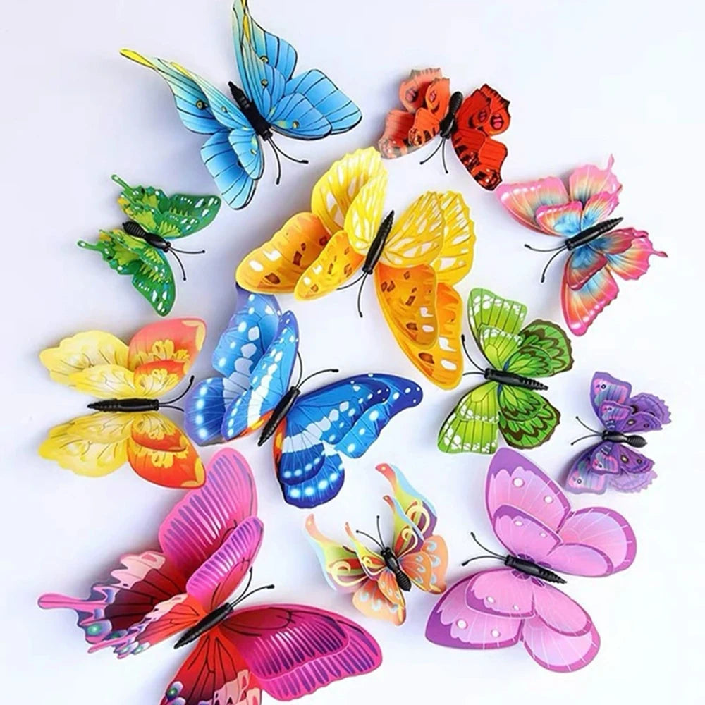 3D Butterfly Wall Stickers Decor Butterflies for Wedding Decoration Magnet Fridge Decals Decoration Sticker Pvc Color Sticker Qme