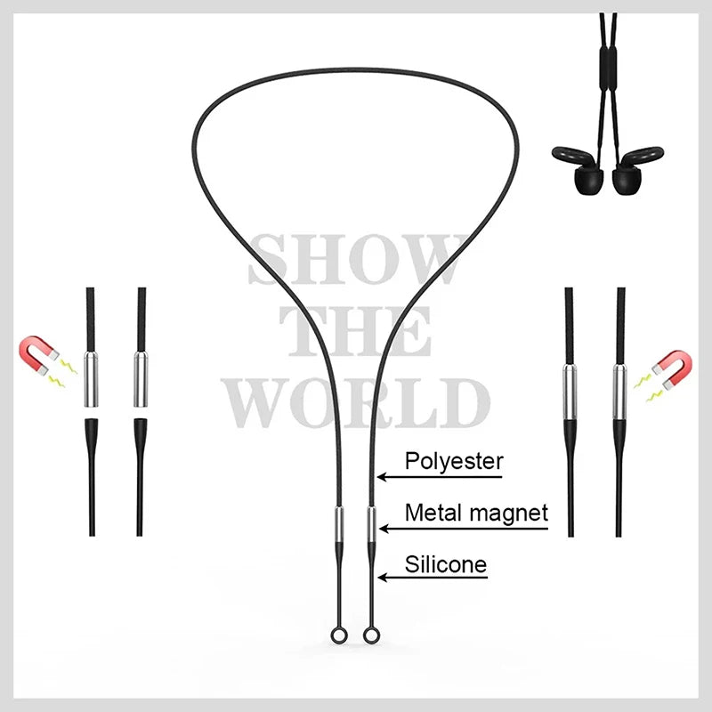 Magnetic Earplug Lanyard Flexible Silicone Holder Secure Fit Hearing Qme