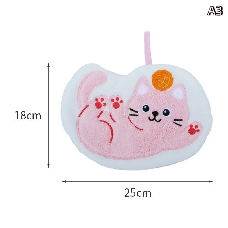 Soft Quick Drying Kitchen Bathroom Household Cartoon Cats Dog Hand Qme A3