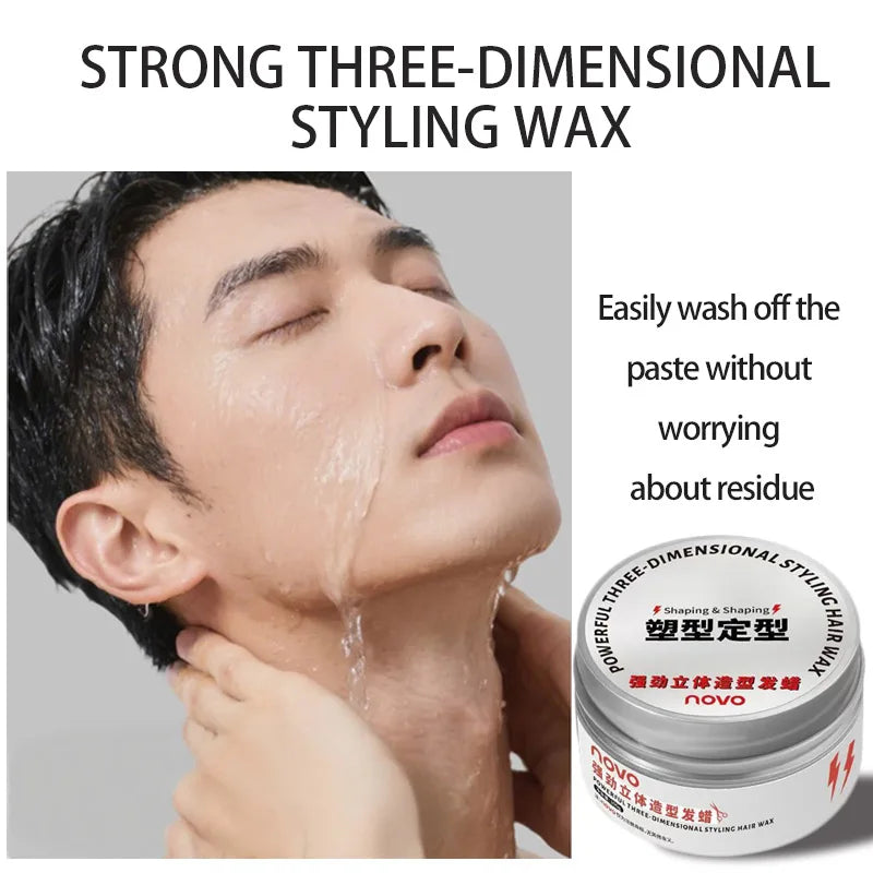 Strong Hold Non-Greasy Styling Wax, Long-Lasting Volume, Natural Matte Finish, Style Your Hair Nicely, No Residue After Washing Qme