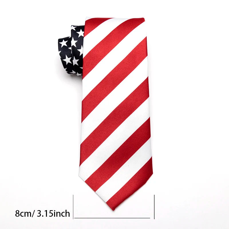 Necktie Fashion Classic American/USA Tie Flag Print Casual Women Ties Men Party Wedding Neckwear Cravate Business Party Ties Qme