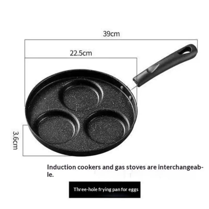 Four-hole Non-stick Breakfast Frying Pan Heat Resistant Portable Qme A