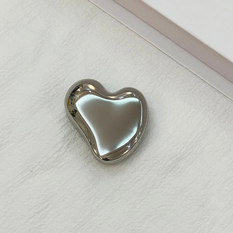Heart Shape Makeup Mirror Girl Cute Small Portable Student Rotating Qme