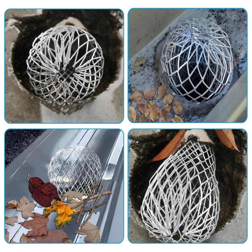 2/4/6Pcs Gutters Filte Mesh Aluminum Outdoor Leaf Debris Mud Gutter Guard Drain Net Cover Anti-blocking Gutter Cleaning Tools Qme
