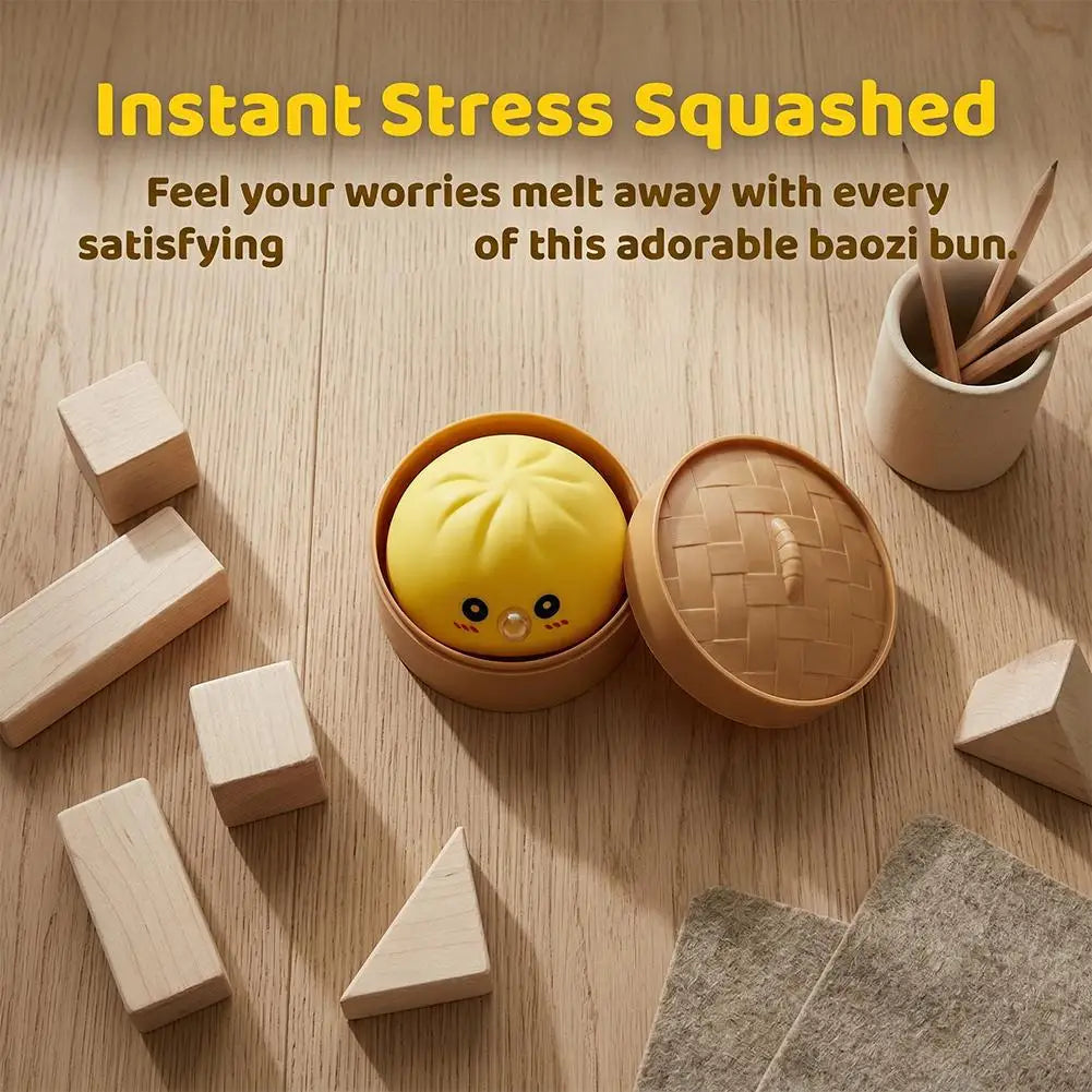 Baozi Decompress Toy Squishy Dumpling Steamer Bun Ornament Slow Qme