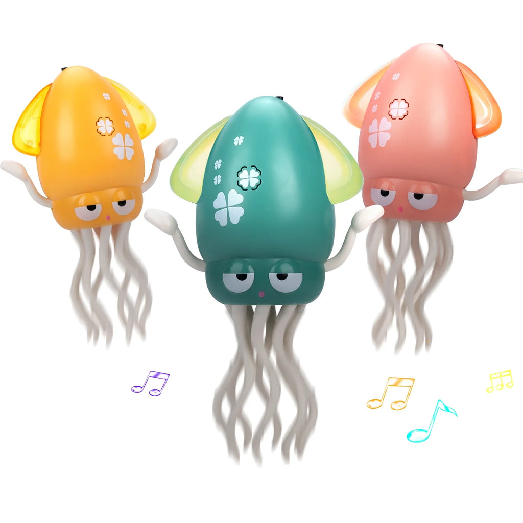 Electric Dancing Squid Toy Crawling Dancing Swinging Octopus Kid Electronic Pet Toddler Toy Birthday Gift With LED Lights &Music Qme