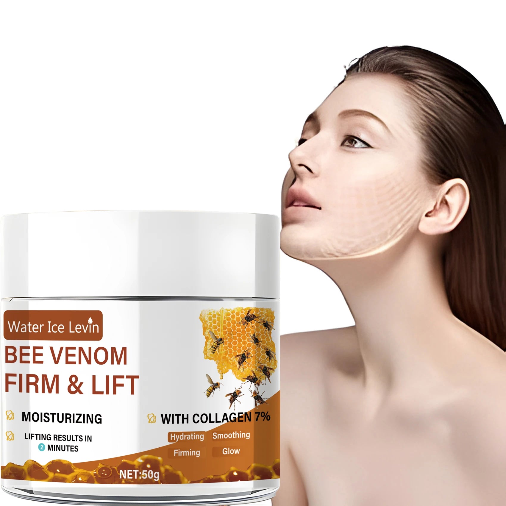 Bee Vemon Instant Facial Lifting Cream 50g | Smooth | Types of Face and Neck Creams, Containing Retinol and Collagen, Alcohol-Free. Qme