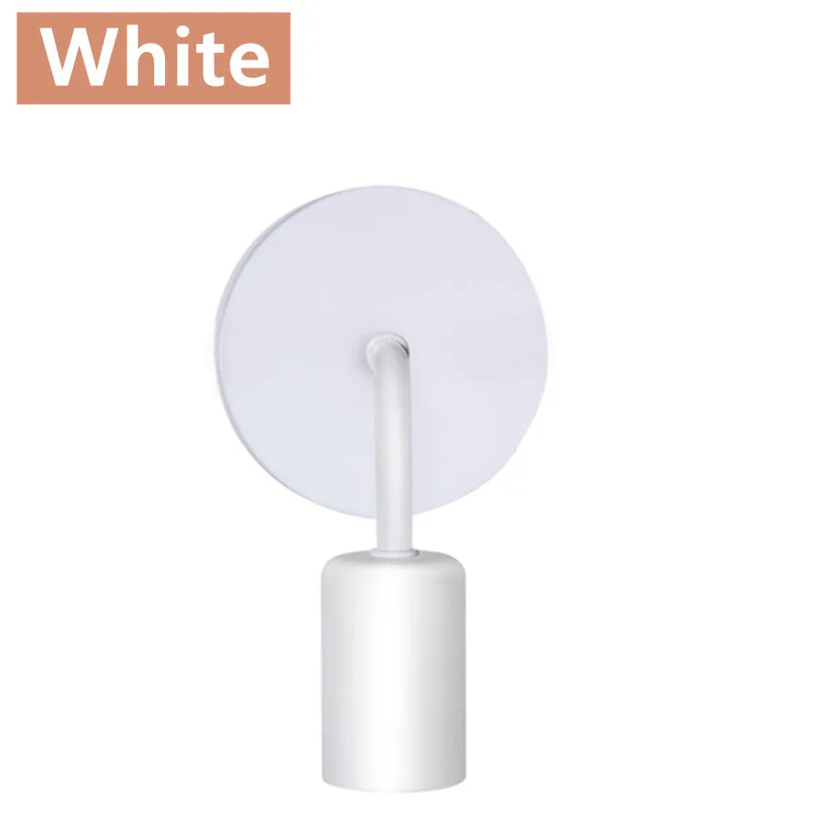 E27 Nordic Modern Wall Lamp Iron Black Indoor Lighting Bedside Bathroom Bedroom Lamp Sconce Wall Light Fixture Decor Industrial Qme WHITE without bulb