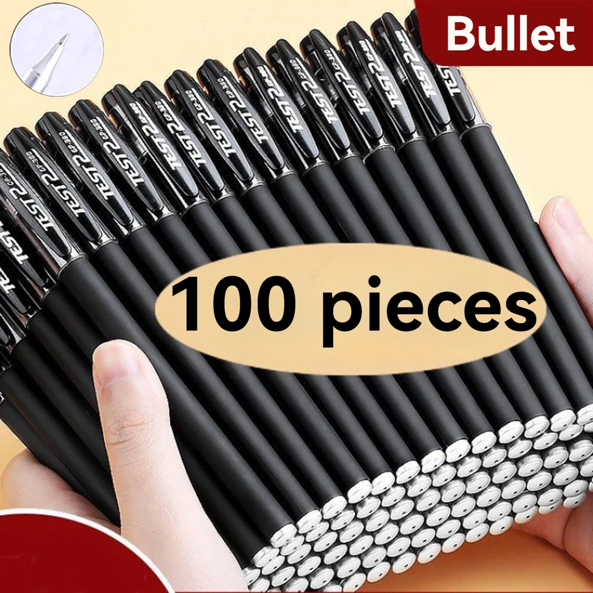 20-100Pcs Minimalist Gel Pen, 0.5mm Black/Blue/Red Ink Multi-purpose Gel Rollerball Pen For Office, School Student Qme 100 black