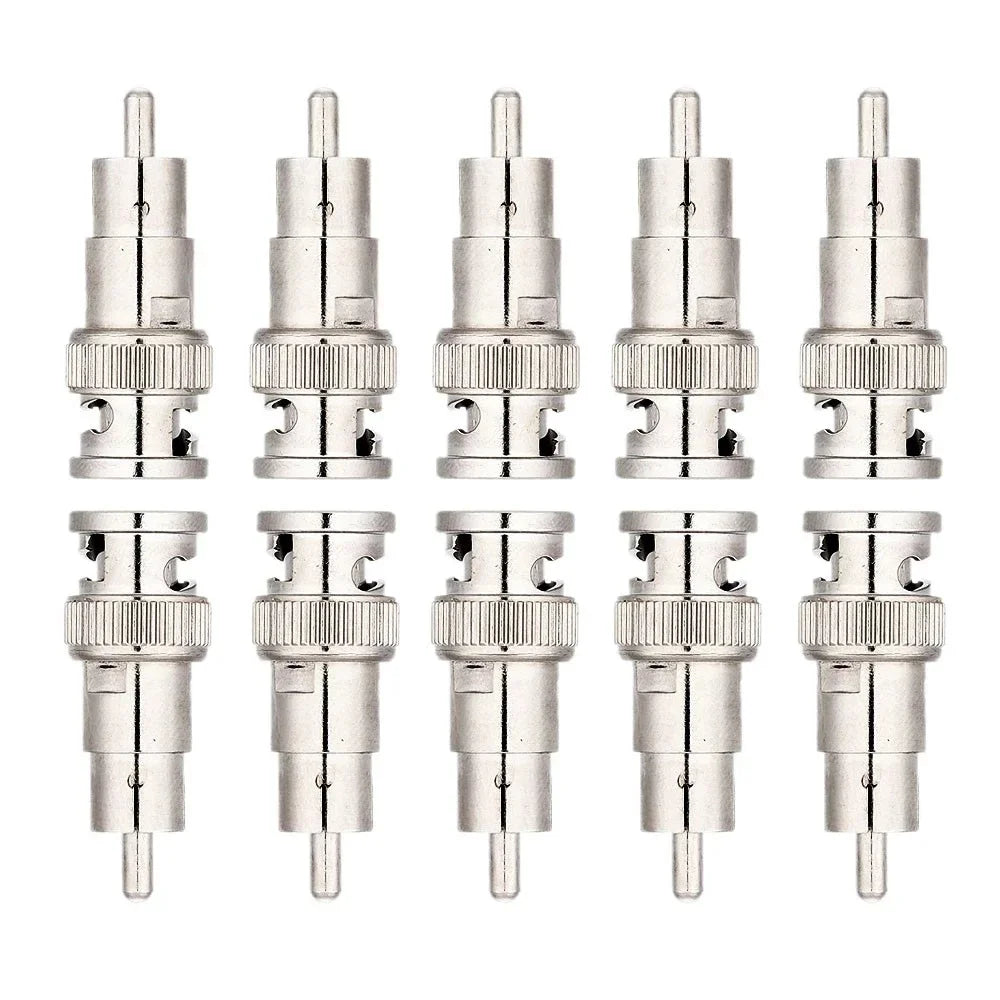 ESCAM 10pcs Wholesale BNC Male to RCA Female Coax Cable Connector Adapter F/M Couple for CCTV Surveillance Camera System Kit Qme