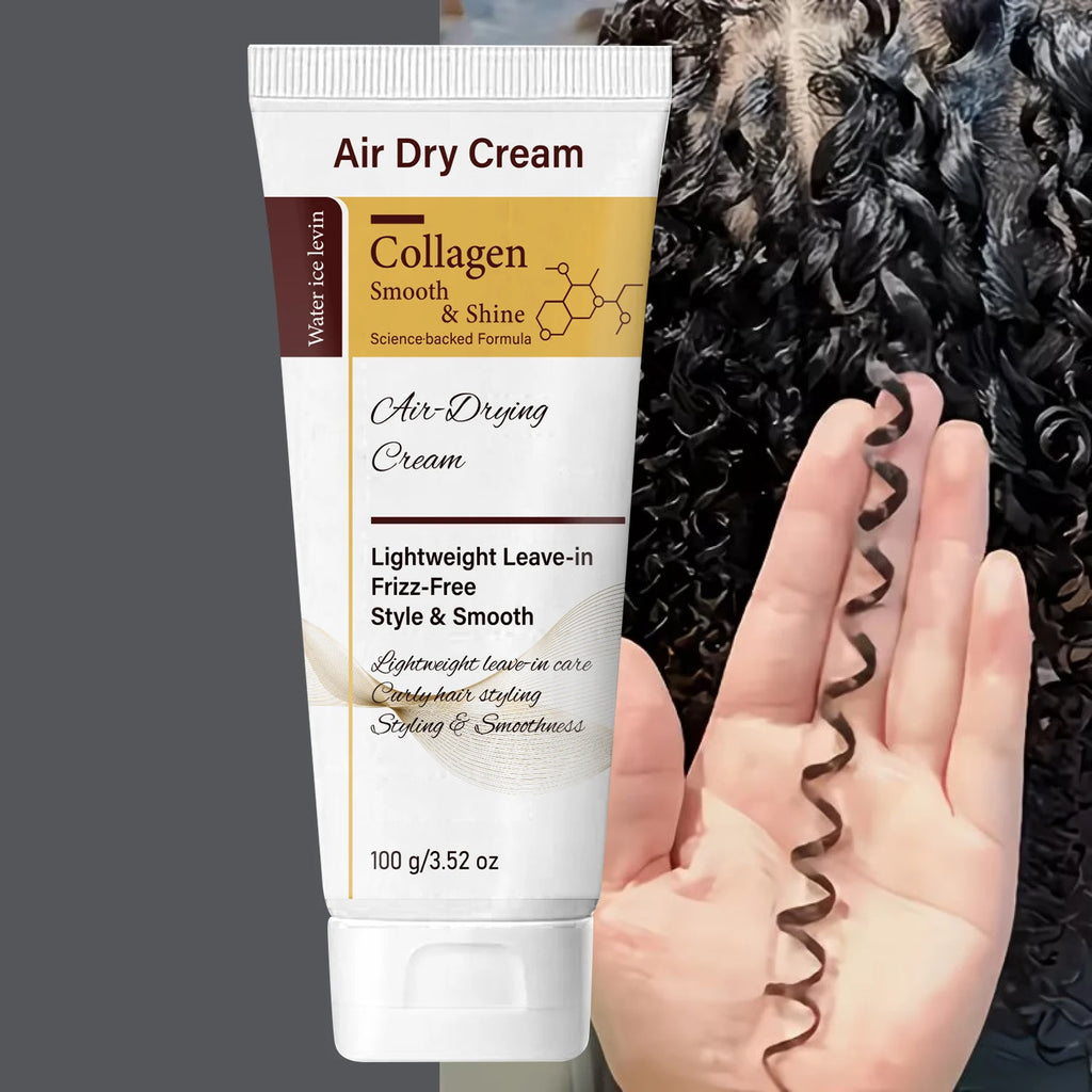 Collagen Leave-In Hair Cream, Air Dry Frizz-Free Styling for Shiny Hair Qme