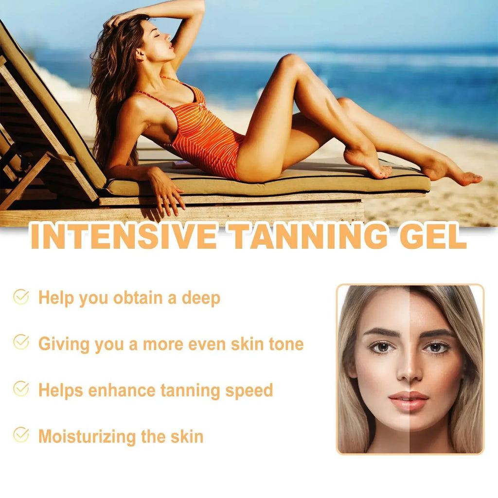 Sunless Tanning Gel Intensive Self Tanner Face Body Natural Bronzer Wheat Moisturizing Hydrating Summer Sunbed Self Fake Tan Gel Qme
