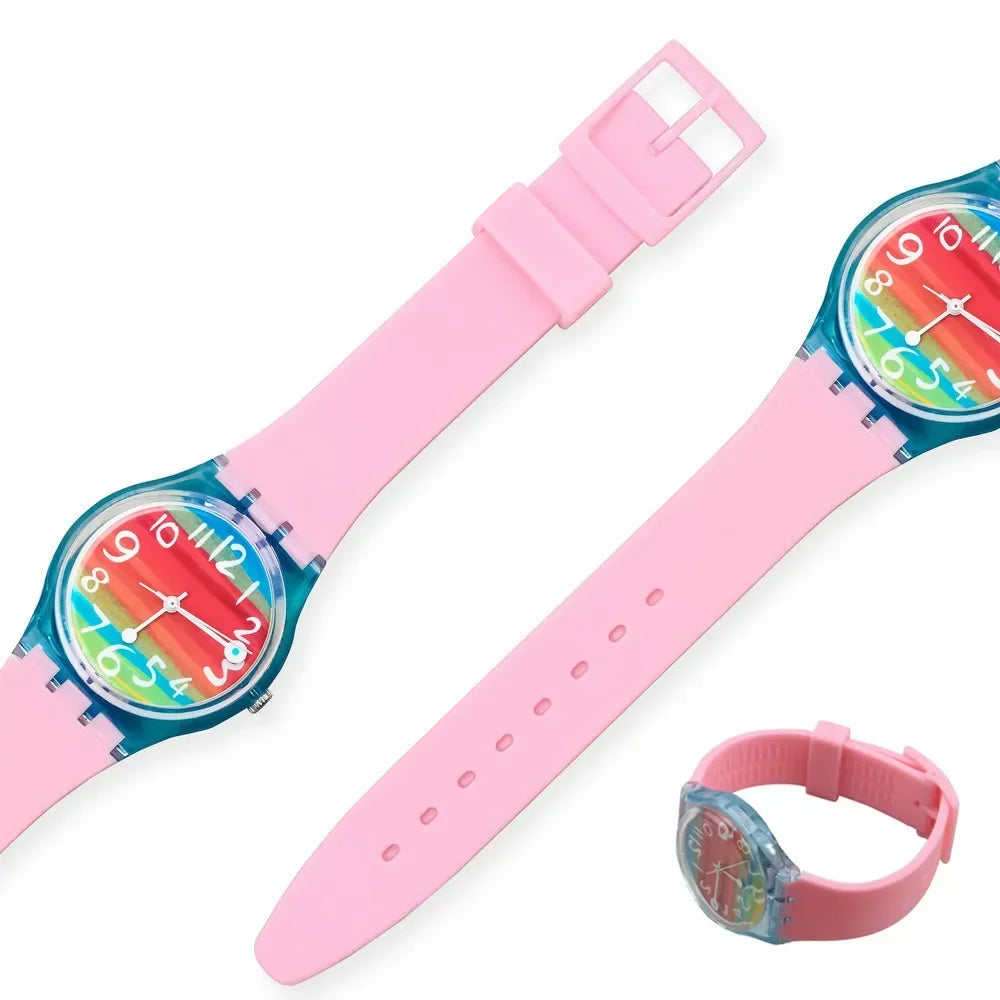 16mm 17mm 19mm 20mm Soft Silicone Bracelet Colorful Watchband for Swatch Watch Strap Replacement Watches Accessories with Tool Qme