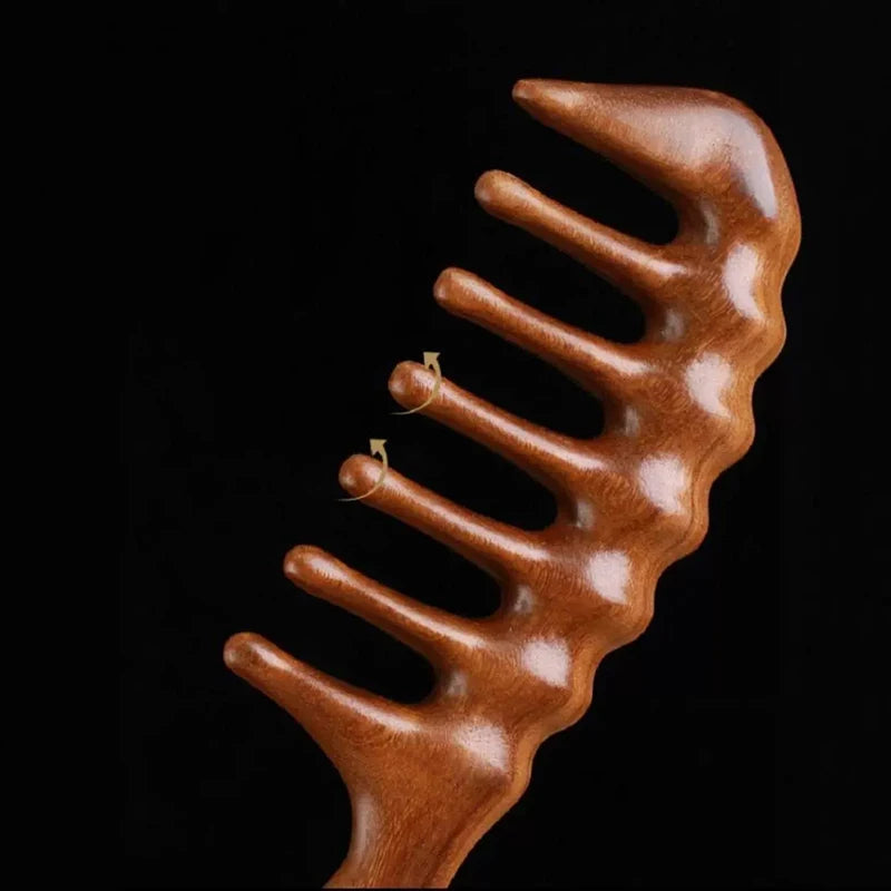 Natural Sandalwood Hair Combs Anti-static Wooden Comb Massager Tooth Qme