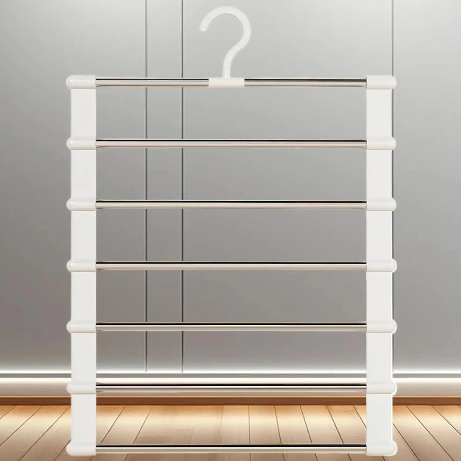 Trouser Hangers 6 Layers Foldable Organizer Rack 2 Clothing Jeans Qme