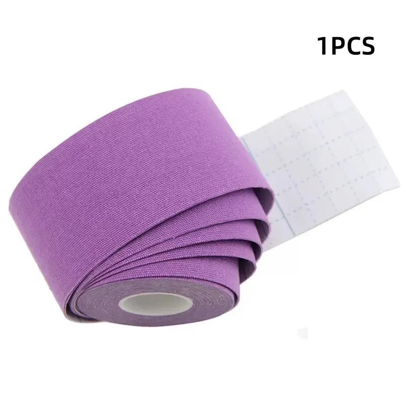 Sports Kinesio Tape Muscle Kinesiology Elastic Knee Pain Relief Strain Patch Athletic Recovery Stickers Fitness Bandages Qme Purple-1pcs