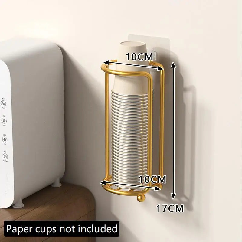 Metal Disposable Cup Storage Holder Rack Shelf Water Tea Cups Qme A3