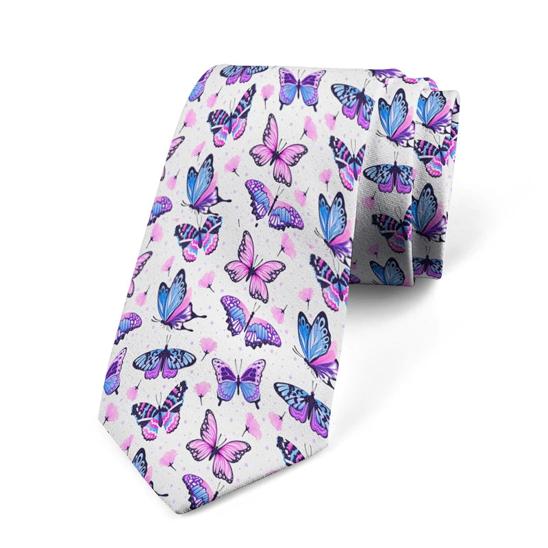Romantic Butterfly Printed Tie Fashion Casual 3D Men's Unique Qme style3