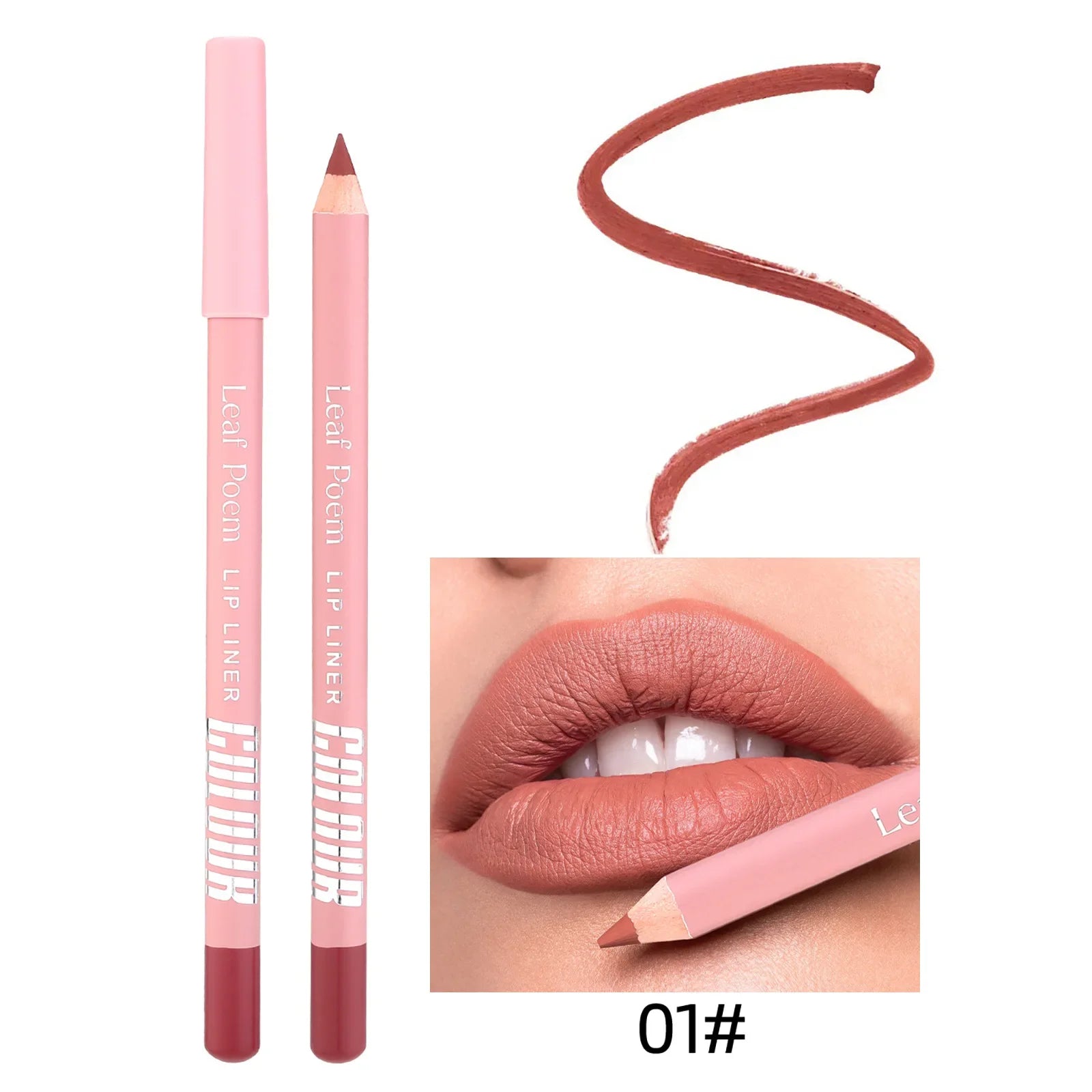 Nude Pink Lipliner Pencil Long-lasting Waterproof Red Brown Lip Contour Sculpt Pen Blendable High Pigmented Lipstick Makeup Qme 01