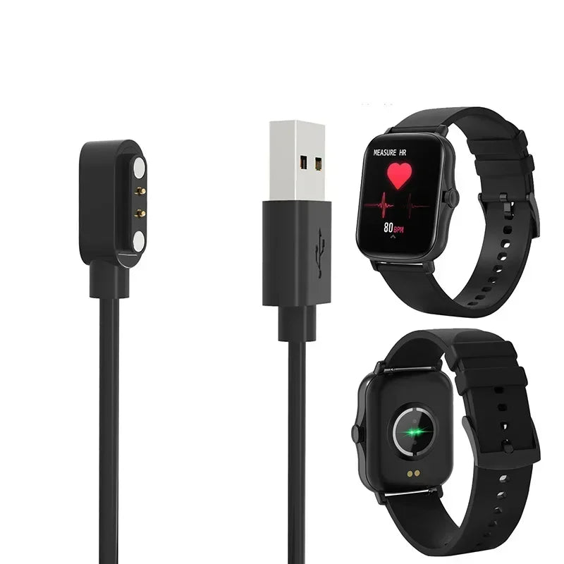 Magnetic Charge Charging Cable for Smart Watch with Magnetics Plug for 2 Pins Distances 4mm Black Novel Power Charger Cables Qme