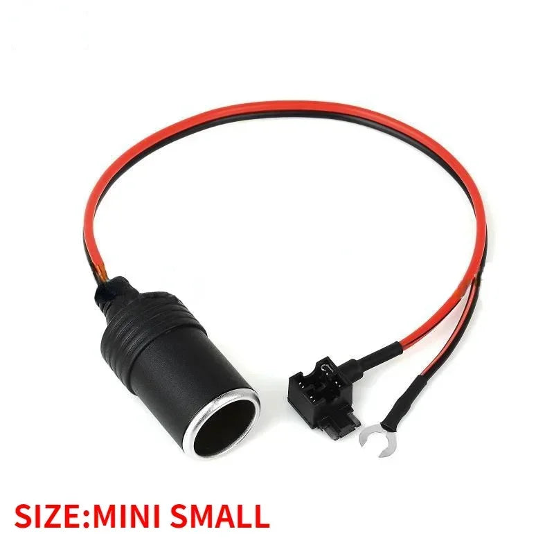 Pure Copper Car Cigarette Lighter Charger Cable Female Socket Plug Connector Adapter Cable Fuse Qme mini