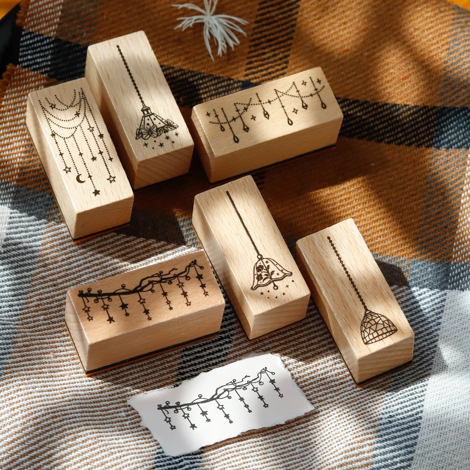 TIANZI 1pc Lamp Theme Vintage Wooden Rubber Cute Night Lights Set Stationery Seal Stamping For Card Making Planner Scrapbook Qme