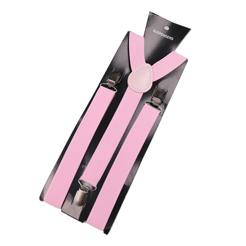 Unisex Elastic Leather Suspenders Braces Men Women Gift Black Blue Red Adjustable Straps for Wedding Suit Skirt Accessories Qme