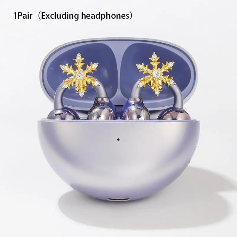 Trendy DIY Snowflake Bird Headphone Accessories Removable Buckle Qme snowflake Gold