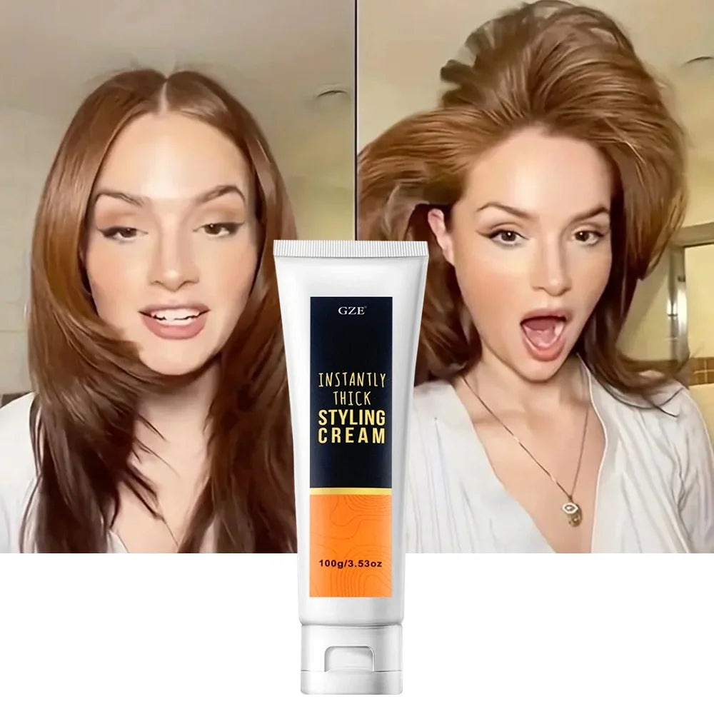 GZE Instantly Thick Styling Cream - Volumizes, Texturizes, and Adds Body to Hair - Lightweight Formula for All Hair Types Qme
