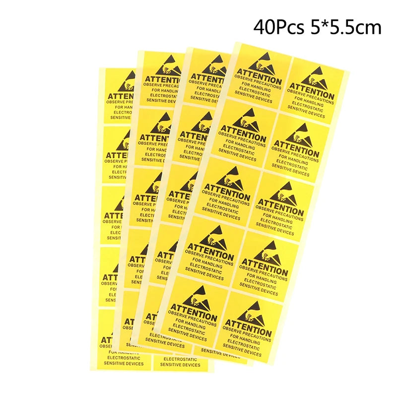Attention Caution Sticky Sticker Adhesive Warning Label Reminder ESD Qme 5x5.5cm