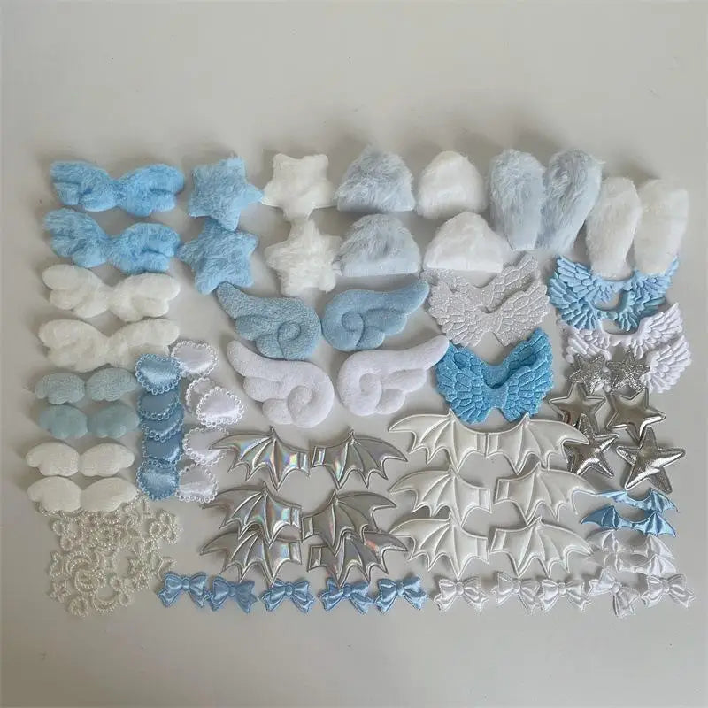 DIY Decorative Lace Appliques Kit Gothic Lolita Trim Decor Set Bow Lace Accessories Set Card Cover Pain Bag DIY Material Pack Qme