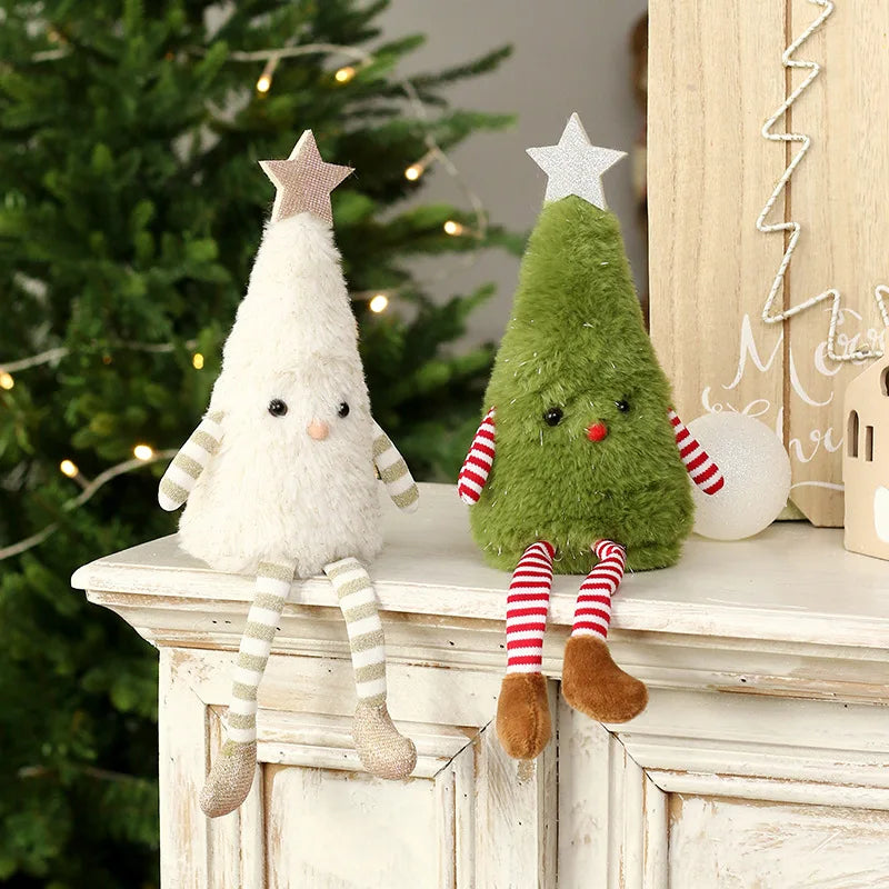 Xmas Soft Doll Ornament Lovely Plush Tree Figurine Festive Table Qme