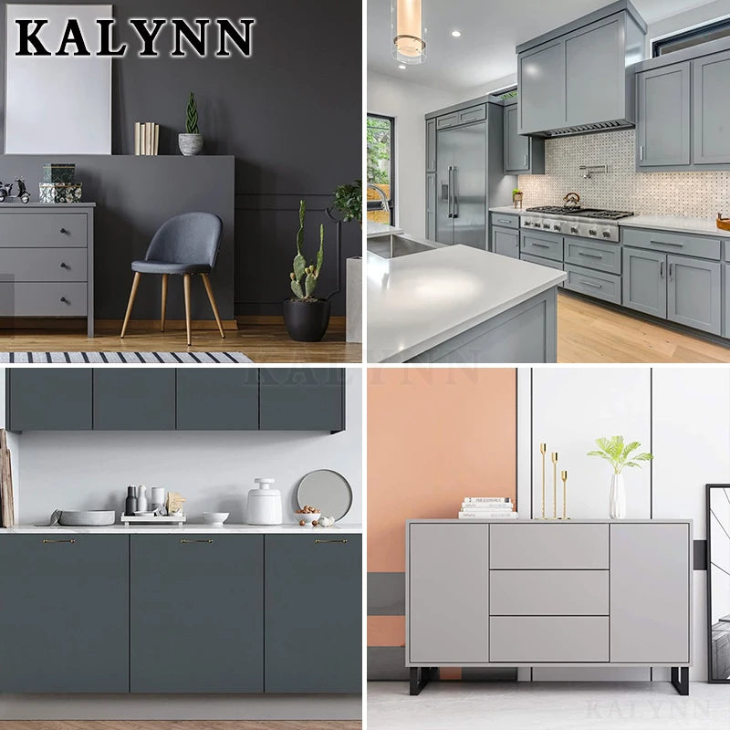 Dark Grey DIY Decorative Film PVC Self Adhesive Wallpaper Furniture Qme