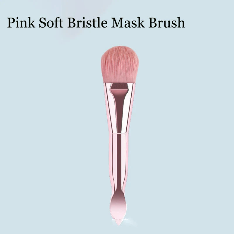 1PC Professional Double Ending Soft Bristle Silicone Wear-resistant Facial Flexible Mask Brush Skin Care Cleaning Beauty Tools Qme Pink Bristle
